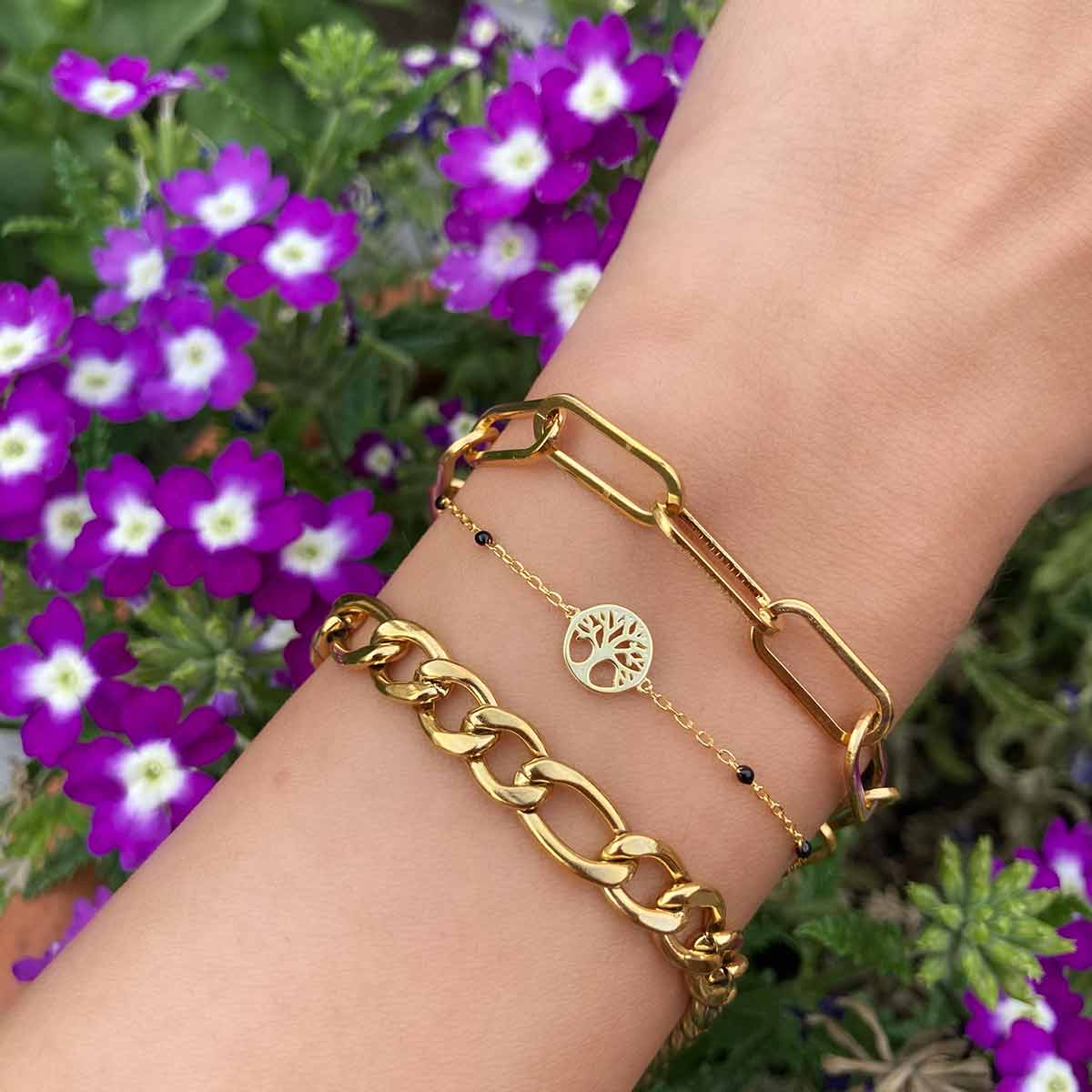 Figaro Gold Bracelet 6MM Βραχιόλι από ανοξείδωτο ατσάλι 316L